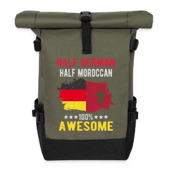 Half German half Moroccans - Roll Top Backpack - olive/black - Front