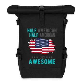 Half American Half American - Roll Top Backpack - black - Front