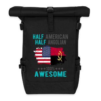 Half American Half Angolan - Roll Top Backpack - black - Front