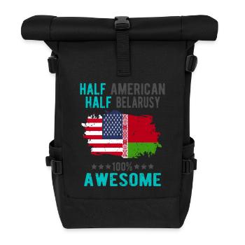 Halb Amerikaner Halb Belarusse - Rolltop Rucksack - Schwarz - Vorne