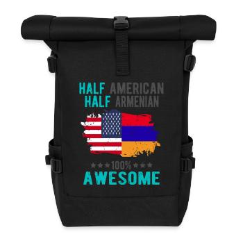 Half American Half Armenian - Roll Top Backpack - black - Front