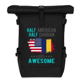 Half American, half Chader - Roll Top Backpack - black - Front