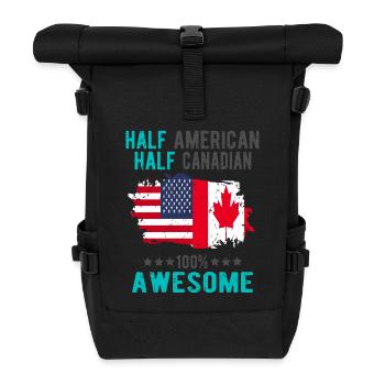 Halb Amerikaner Halb Kanadier - Rolltop Rucksack - Schwarz - Vorne