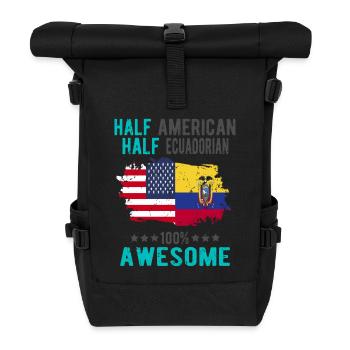 Halb Amerikaner Halb Ecuadorianer - Rolltop Rucksack - Schwarz - Vorne