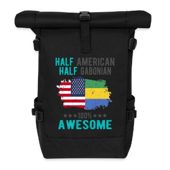 Half American Half Gabonese - Roll Top Backpack - black - Front