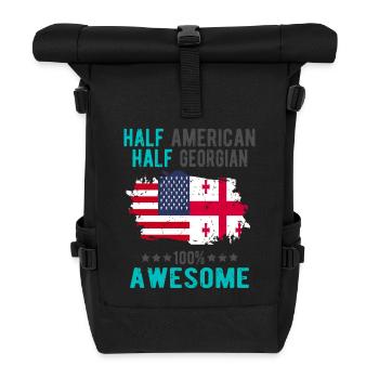 Half American Half Georgian - Roll Top Backpack - black - Front