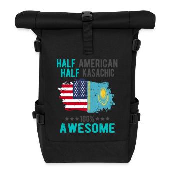 Half American Half Kazakh - Roll Top Backpack - black - Front