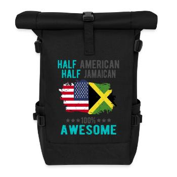 Half American Half Jamaican - Roll Top Backpack - black - Front