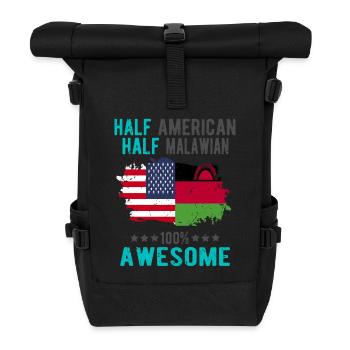 Half American Half Malawi - Roll Top Backpack - black - Front