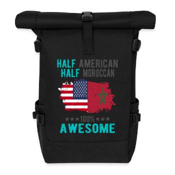Half American Half Moroccan - Roll Top Backpack - black - Front
