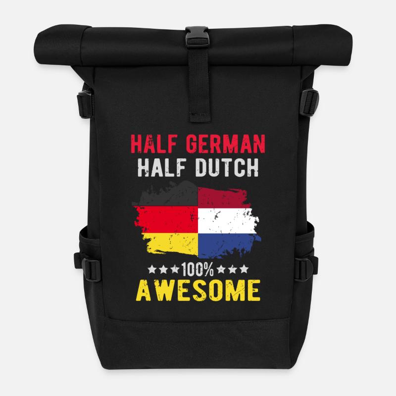 Moitié allemand moitié néerlandais - Sac à dos roll top - noir