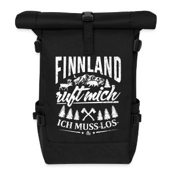 Finnland ruft mich - Ich muss los - Rolltop Rucksack - Schwarz - Vorne