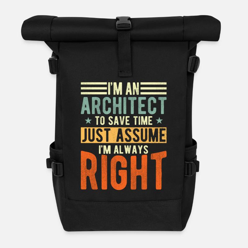 Architekt - Rolltop Rucksack - Schwarz