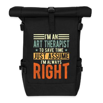 Art therapist - Roll Top Backpack - black - Front