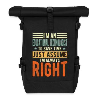Educational Technologist - Roll Top Backpack - black - Front