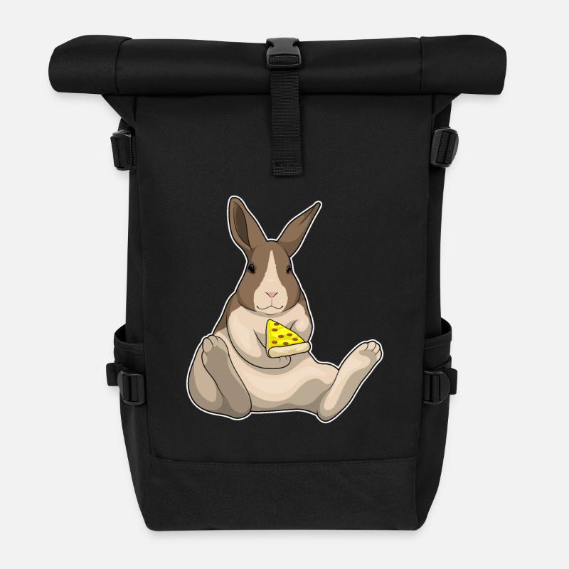 Hase Pizza - Rolltop Rucksack - Schwarz