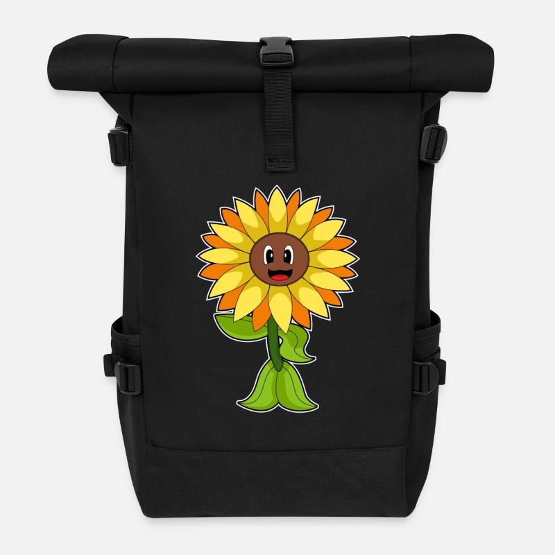 Fleurs de tournesol - Sac à dos roll top - noir