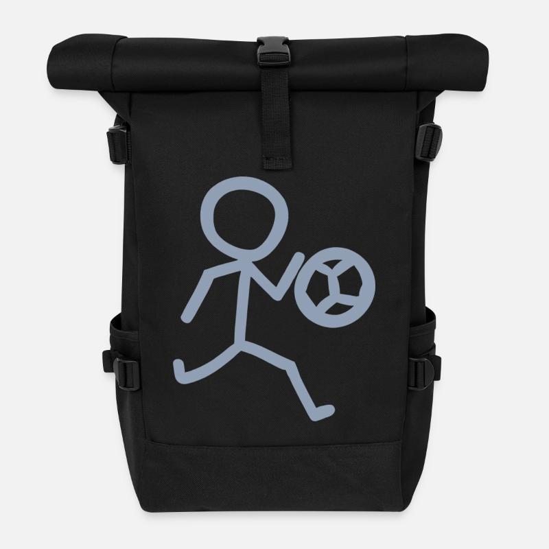 Fußballer Minimalist - Rolltop Rucksack - Schwarz