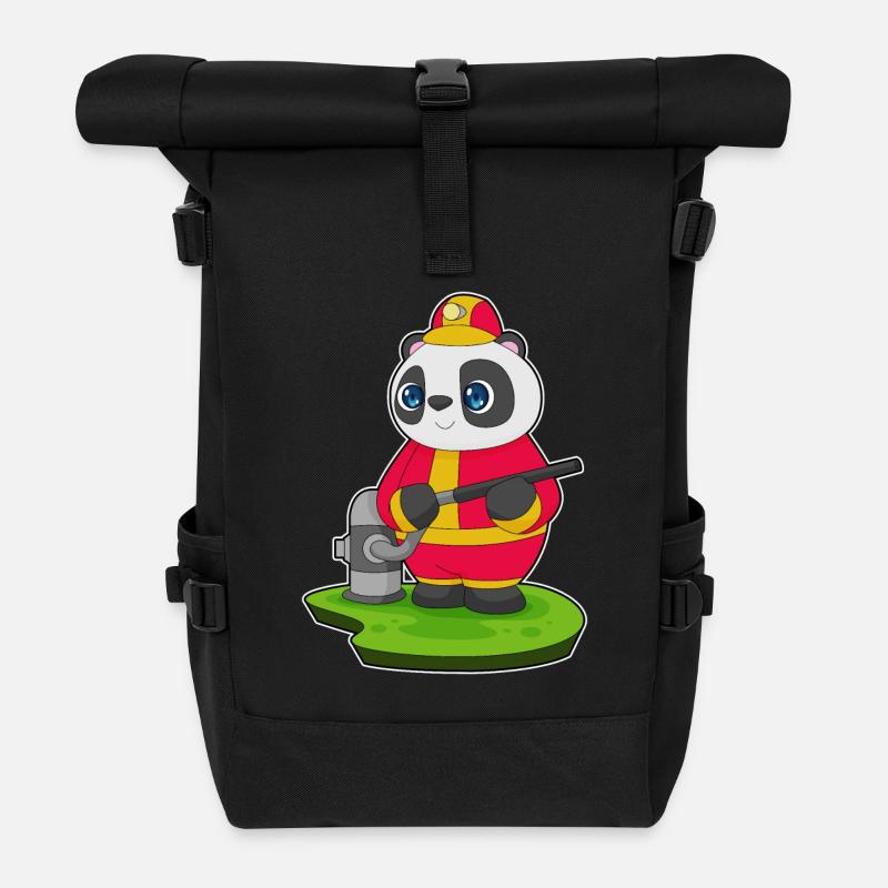 Tuyau d’incendie Panda Firefighter - Sac à dos roll top - noir