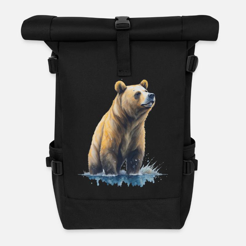 Grizzly - Roll Top Backpack - black