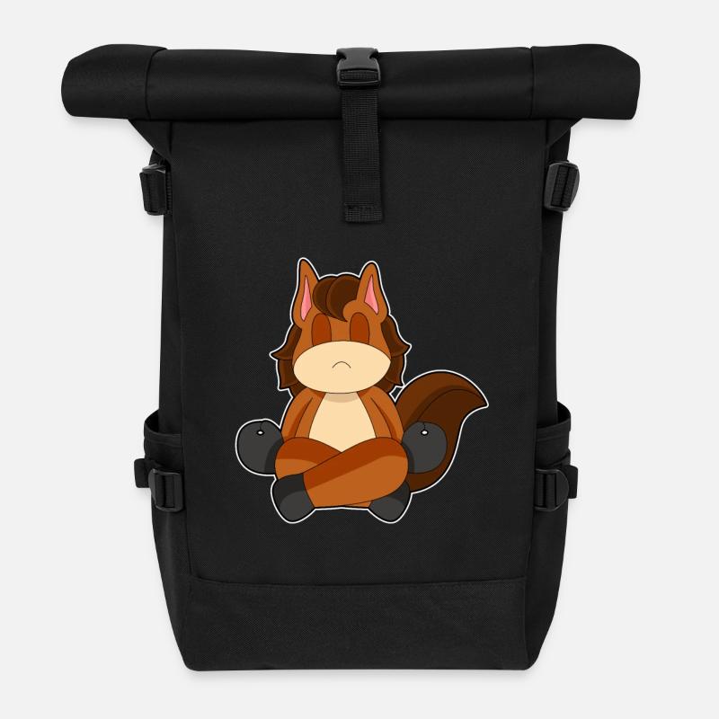 Pferd Yoga Meditation Gymnastik - Rolltop Rucksack - Schwarz