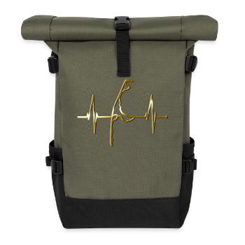 Sylt Skyline North Sea Heartbeat North Frisia Sylter - Roll Top Backpack - olive/black - Front
