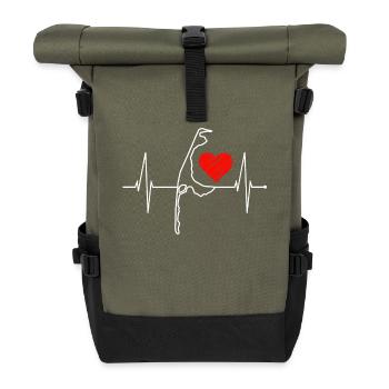 Sylt Skyline North Sea Heartbeat North Frisia Sylter - Roll Top Backpack - olive/black - Front