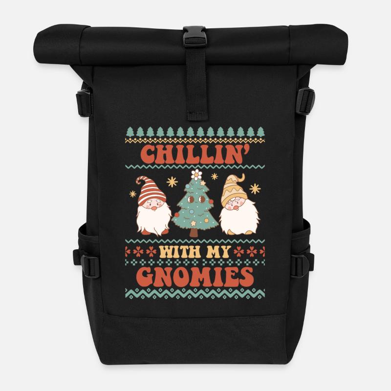 Hässlicher Weihnachtspullover - Rolltop Rucksack - Schwarz
