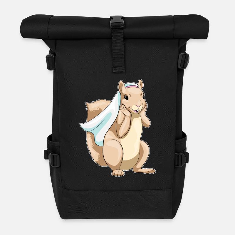 Eichhörnchen Braut Schleier Hochzeit - Rolltop Rucksack - Schwarz