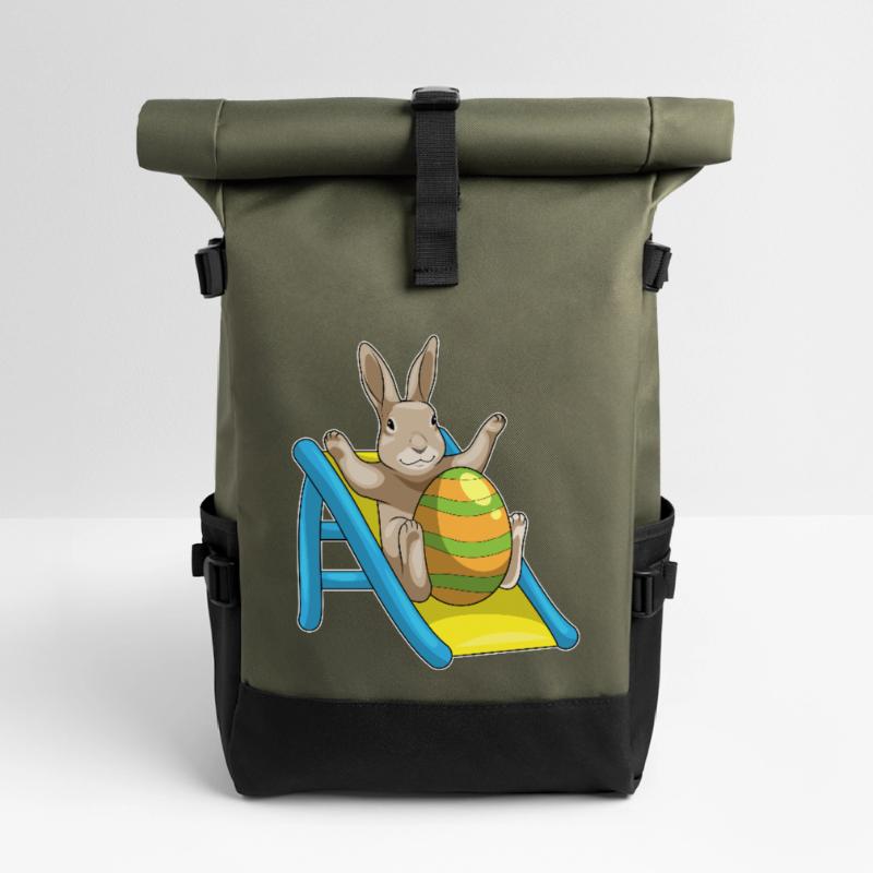 Bunny Easter Easter Egg Slide Roll Top Backpack