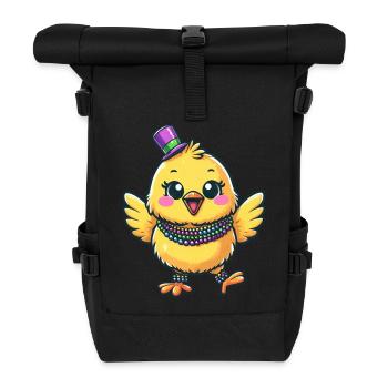 Poulet et poussins de Mardi Gras - Sac à dos roll top - noir - Devant