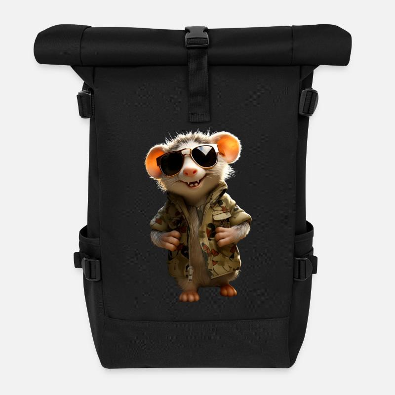 Opossum Beutelratte Didelphis Süße Opossums Possum - Rolltop Rucksack - Schwarz