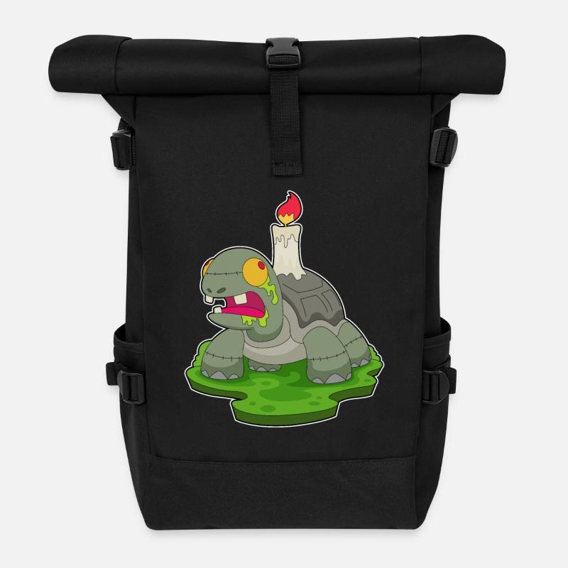 Schildkröte Halloween Zombie Kerze - Rolltop Rucksack - Schwarz