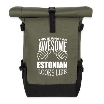 Estonia - Roll Top Backpack - olive/black - Front