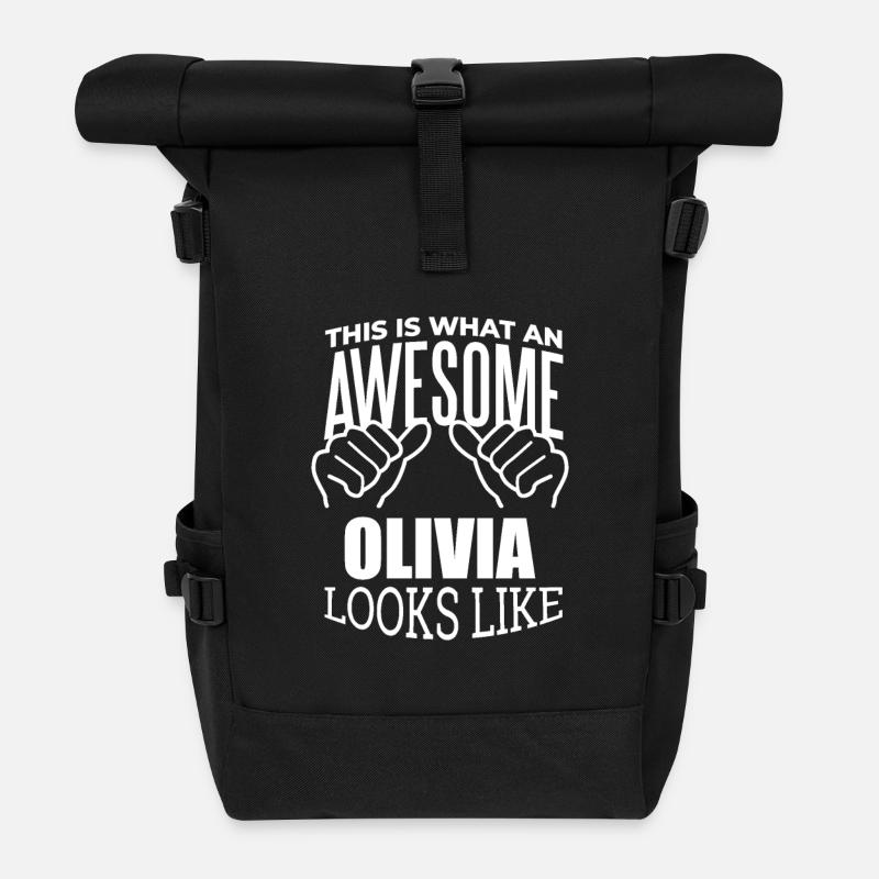 Olivia - Sac à dos roll top - noir