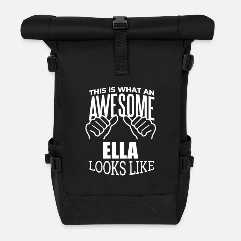 Ella - Rolltop Rucksack - Schwarz