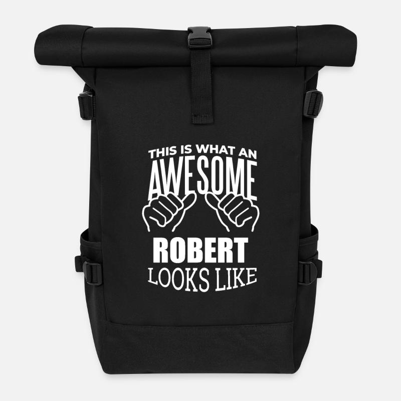 Robert - Roll Top Backpack - black