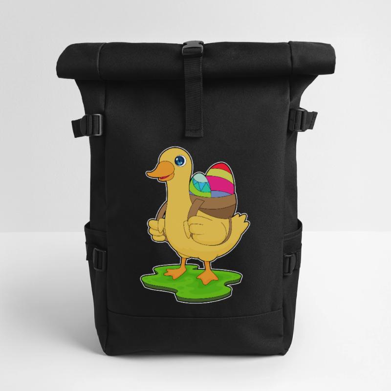 Duck Easter Easter Eggs Roll Top Backpack
