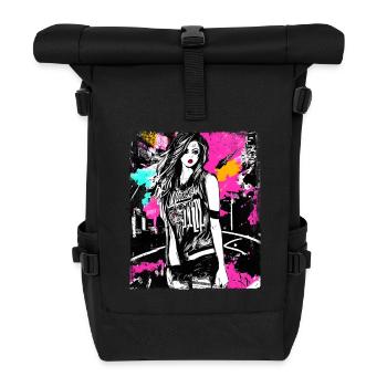 Mutige Street-Fashion-Kunst - Rolltop Rucksack - Schwarz - Vorne