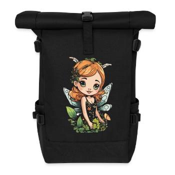 Blühende Waldfee – Süßer Naturgeist - Rolltop Rucksack - Schwarz - Vorne