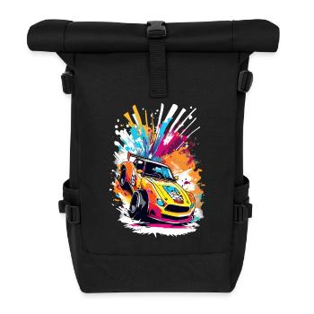Retro Drift Car – Living Racing Art Splash Art - Rolltop Rucksack - Schwarz - Vorne