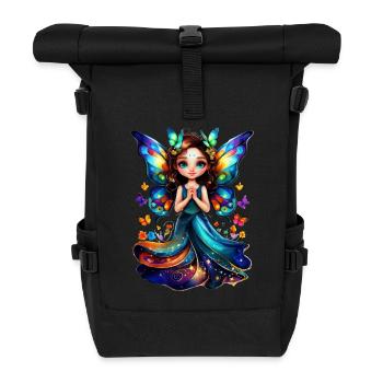 Bezaubernder Schmetterling Fee - Rolltop Rucksack - Schwarz - Vorne