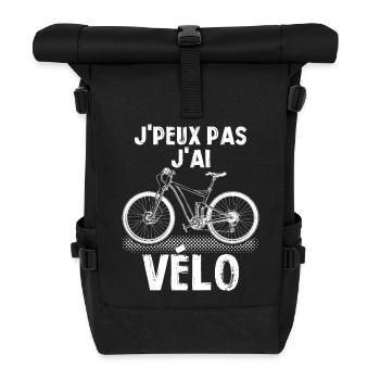 J'peux Pas J'ai Vélo Cycliste Cyclisme - Sac à dos roll top - noir - Devant