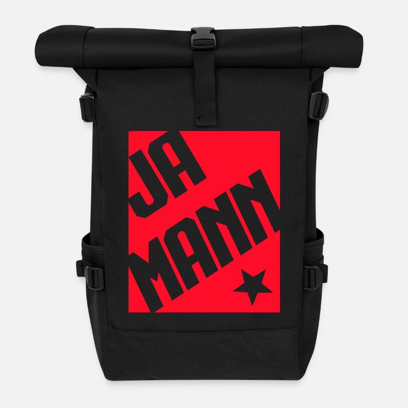 Ja Mann - Rolltop Rucksack - Schwarz