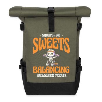 Squats Candy Balance Halloween - Roll Top Backpack - olive/black - Front