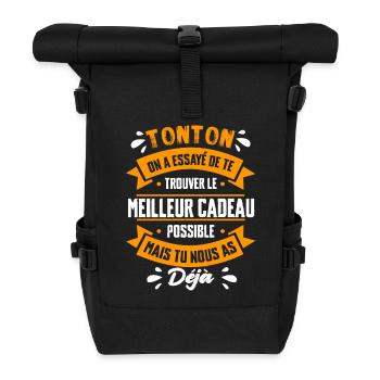 Tonton On A Essayé Te Trouver Le Meilleur Cadeau - Sac à dos roll top - noir - Devant