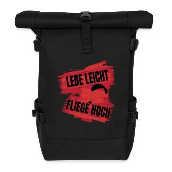 Live light, fly high - Roll Top Backpack - black - Front