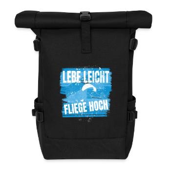 Live light, fly high - Roll Top Backpack - black - Front