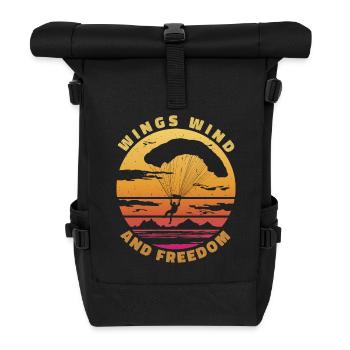 Ailes, vent et liberté - Flieger Spruch - Sac à dos roll top - noir - Devant