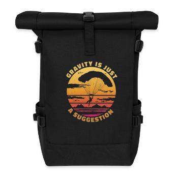 La gravité n’est qu’une suggestion - Paragliding Spruch - Sac à dos roll top - noir - Devant